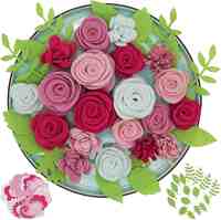 Kit de fleurs en feutre DIY 50 pièces pour la décoration de la maison et des mariages du Nouvel An Couleurs personnalisées Utilisation intérieure/extérieure