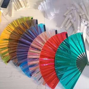 Éventail à main Kungfu portable de 23cm avec côtes en bambou sculptées pour la promotion de soirées dansantes Éventail pliant avec impression de logo personnalisé - Product Image 6