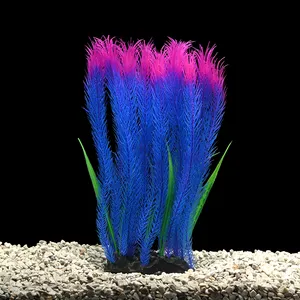 Großhandel Aquarium Dekoration Wasser zubehör Unterwasser Kunststoff Künstliche Aquarium Pflanze Weich