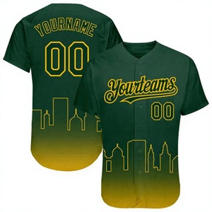 Camiseta de Béisbol Personalizada con Estampado Sublimado de Paisaje Urbano en Degradado Naranja, Transpirable, Unisex, Manga Corta, Absorbe la Humedad - Product Image 6