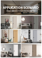 Porte intérieure moderne minimaliste en bois composite avec revêtement CPL, résistante aux rayures et aux déformations, en promotion sur Alibaba