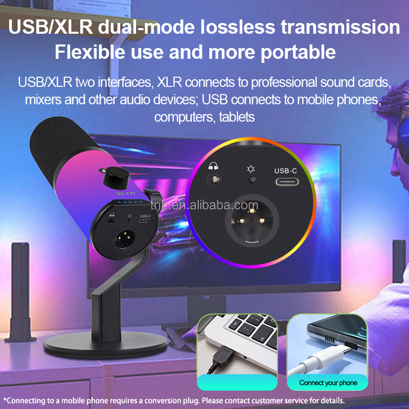 TNH DY-ZX777 Dynamic Microphone - Ideal for Gaming & Podcasts