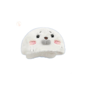Gorro de Felpa Blanco con Diseño de Dibujos Animados, Reversible, Estilo Pintor, para Mujer, Invierno - Product Image 3