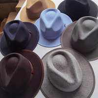 Sombrero Fedora de fieltro de lana 100% con banda de cinta y sombrero de moda de hombre vinculante para personalización de primavera y verano disponible