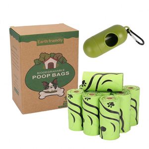 Sacs à déjections canines 150 unités, étanches, en amidon de maïs, écologiques, compostables, faciles à ouvrir, pour la collecte des déchets. - Product Image 1