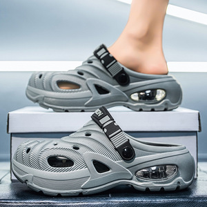 Sandalias para hombre, zuecos de verano con recortes huecos para hombre, zapatos de plataforma con cojín antideslizantes para caminar a diario, adecuados para salidas familiares - Product Image 4