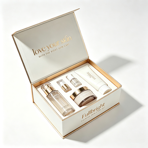 Boîte cadeau cosmétique en pulpe moulée sur mesure avec logo en feuille d'or et fermeture magnétique, emballage en carton de luxe - Product Image 2
