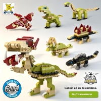 Xingle Kids - Jouet éducatif sûr pour enfants - Série dinosaures - Modèle en plastique ABS - Ensemble de blocs de construction DIY - Unisexe - Multi-âges