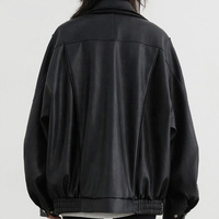 Mehrab Veste en similicuir pour femme, style motard vintage, coupe ample, à grands revers et épaules tombantes, élégante et personnalisée