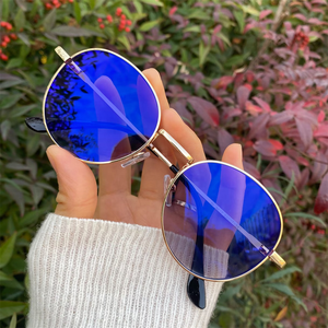 نظارات تصوير ضوئي بسيطة للكمبيوتر قطع أزرق اللون عدسات دائرية معدنية مانعة للانعكاس Bleu للنساء والرجال والنساء وللجنان - Product Image 5