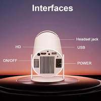 Projecteur HY300 Android 11 Double Wi-Fi 4K avec Résolution 1280*720P 200 ANSI et Lampe LED Flexible à 180°