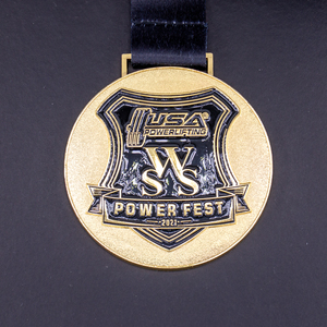 Custom 3D Weightlifting Powerlifting <strong>Medal</strong> Commemorative <strong>Zinc</strong> <strong>Alloy</strong> Award with Ribbon Lanyard Hanger Metal <strong>Material</strong> - Product Image 6