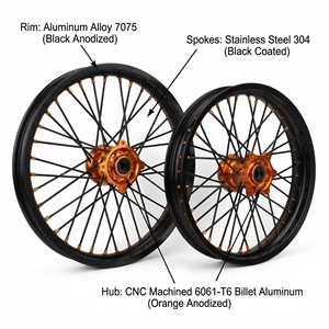 Jantes CNC noires pour Surron Light Bee X Segway X260, <span class=keywords><strong>prix</strong></span> de gros, faible MOQ, personnalisables - Product Image 2