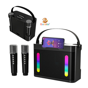 Máy karaoke di động không dây âm thanh nổi chuyên nghiệp công suất cao, hai micro, loa Bluetooth với bảng điều khiển đa chức năng - Product Image 1