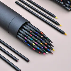 مجموعة أقلام رصاص ملونة احترافية 12/24 قطعة من الألوان الطبيعية للرسم للبيع