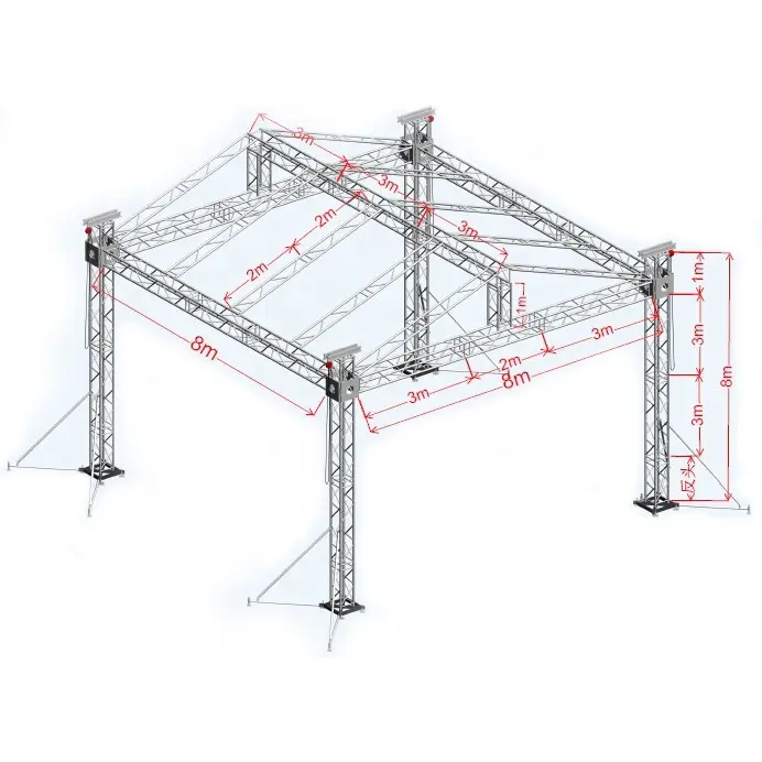 Kindawowアルミニウム湾曲ルーフリフトタワートラスステージライトフレームステージDJルーフトラス屋外イベント用