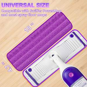 Cuscinetti per mocio riutilizzabili per wiffer PowerMop, tamponi per mocio elettrico 15 ''<span class=keywords><strong>ricariche</strong></span> in microfibra per la pulizia del pavimento in legno duro - Product Image 2