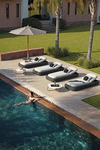 Chaise de piscine à cordes en lin, mobilier de <span class=keywords><strong>jardin</strong></span>, loisirs en plein air, design doux, offre spéciale - Product Image 6