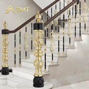 Interior stair railings stainless steel handrail indoor decorative railing electroplating stair railing for house decoration