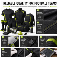 Conjunto de Ropa Deportiva Personalizada para Equipos de Fútbol con Camisetas de Entrenamiento, Sudadera con Capucha, Pantalones Deportivos, Pantalones Cortos, Calcetines, Mochila, Bolsa de Deporte, Gorra, Toalla, Botella y Balón