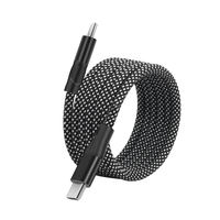 Cable de Carga USB Tipo-C PD Portátil de 60W, 3 en 1, Magnético, Carga Rápida de 3A, Aleación de Aluminio, Trenzado de Nailon, Almacenamiento para Viajes, Computadora