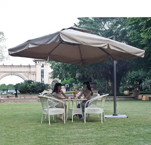 In Bianco E nero A Strisce Parasole Gran Baldacchino 12 Piedi Patio Ombrello