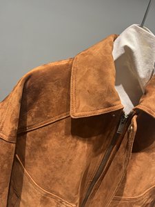 Giacca in Pelle e Cashmere Retrò per Donne, Giacca in Vera Pelle Scamosciata, <span class=keywords><strong>Cappotto</strong></span> in Pelle da <span class=keywords><strong>Donna</strong></span> - Product Image 5