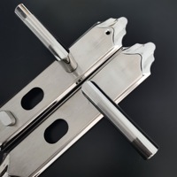 Kunci Mortise Modern Berkualitas Tinggi untuk Kantor dan Apartemen, Gagang Kunci Stainless Steel Ambidextrous untuk Pintu Kayu atau Kaca