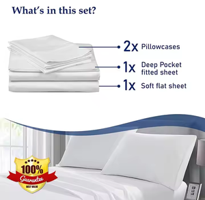 Bán Buôn Tùy Chỉnh Odm/OEM Trắng Khách Sạn Chất Lượng Cao Bông Bộ Đồ Giường Đặt Đơn Giản Được Trang Bị Tấm Thêu Logo Cho Khách Sạn - Product Image 5