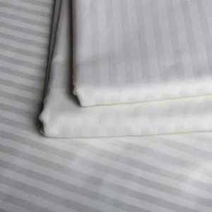 100%Combed Cotton Sateen Stripe fabric 250TC 300TC 400TC White color hotel bedding Bed Linen Sheets