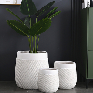 Pot de luxe Grandes jardinières blanches Grandes jardinières d'<span class=keywords><strong>extérieur</strong></span> Pots de plantes en argile à fibres hautes d'intérieur Jardinières d'<span class=keywords><strong>extérieur</strong></span> - Product Image 5