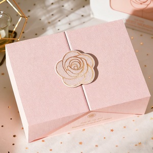 Luxury Magnetic Closure Cardboard <b>Gift</b> <b>Box</b> Sponge Lining Recyclable Custom Logo Eco-Friendly Pink Packaging for Small Business - Product Image 1