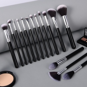 Pinceaux de maquillage professionnels en poils synthétiques avec manche en bois, pour artistes, marque privée, pour fond de teint, blancs, 15 pièces, vente en gros directe usine - Product Image 2