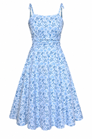 Robe d'été mi-longue pour femme à imprimé fruits, bretelles spaghetti, épaules nouées, coupe trapèze, idéale pour les vacances, vente en gros