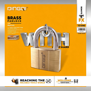 DINGQI 50mm Massives Messing-Vorhängeschloss Hochbelastbar Korrosionsbeständig Gehärteter Stahlbügel und 2 Schlüssel für Außentor, Marine & Lager - Product Image 1