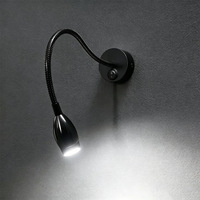 Lampe murale LED 3W à col de cygne, tactile et à intensité variable, flexible, pour lecture dans la chambre, l'hôtel, la tête de lit ou la lecture de livres