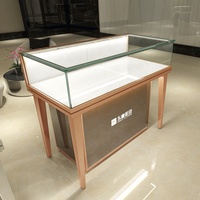Vitrine de magasin de bijoux en bois contreplaqué sur pied, mobile, design personnalisé, avec comptoir de présentation en verre