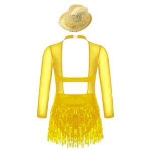 Trajes de baile de lentejuelas para niños de 6 a 16 años, fabricante de ropa de baile de entrenamiento para niños, ropa de actuación para niñas, vestidos de baile de Jazz - Product Image 4