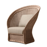 Ensemble de salon de jardin contemporain en rotin tressé résistant aux intempéries avec chaise longue à dossier haut pour patio et cour extérieure