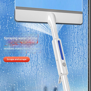 Nettoyeur de vitres rétractable pour la maison, nettoyeur de vitres extérieur pour les fenêtres en hauteur avec pulvérisateur et éponge - Product Image 1