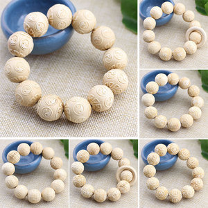 Pulsera Unisex de Madera de Ciprés Tallada con Cuentas Budistas de 2.0mm en Forma de Bola, Joyería Cultural Coleccionable para Uso Diario - Product Image 5