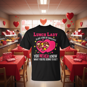 Camiseta del Día de San Valentín para trabajadores de la cafetería, diseño de corazón y chocolate - Product Image 3