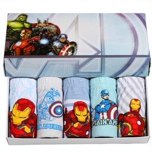 Lot de cinq slips pour garçons en pur coton, imprimés de dessins animés, anti-humidité et absorbants, style coréen pour bébés - Product Image 1