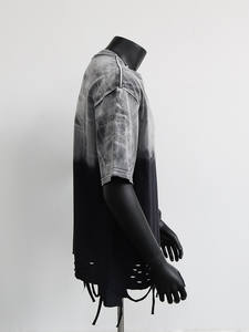 A25ARK7970/Camiseta Vintage Degradada Lavada para <span class=keywords><strong>Hombre</strong></span>, Manga Corta, Verano, Dobladillo Deshilachado, Alta Gama, Novedad 2025 - Product Image 4