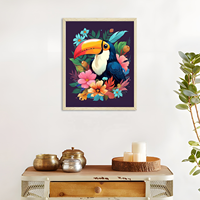 Kit de peinture par numéros haut de gamme sur toile, diverses tailles, fait main, dessin au trait clair avec loupe, peinture comestible