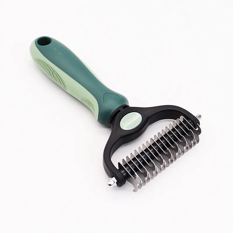 Own The Patent Cat   Dog Double-sided Hair Dematting and Deshedding Undercoat Rake Comb Tool Pet Grooming Brush