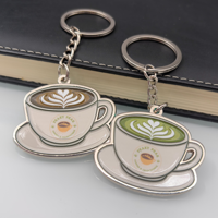 Porte-clés personnalisés Matcha Latte, mini tasses à café, porte-clés avec logo de café, design promotionnel, souvenir, porte-clés