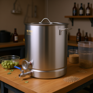 Vevor Chaudière de brassage en acier inoxydable de 16 gallons avec fond triple épaisseur et robinet à bille pour kit de brassage maison - Product Image 2