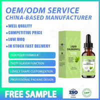 Gouttes de chlorophylle liquide OEM ODM à la menthe poivrée 59ml, végétaliennes, sans alcool, sans gluten, saveur naturelle, supplément en gros