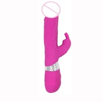 Vibrateur AV double point G style lapin pour femmes, godemiché simulé, appareil de masturbation sexuelle réglable et extensible, bruit de 55 dB
